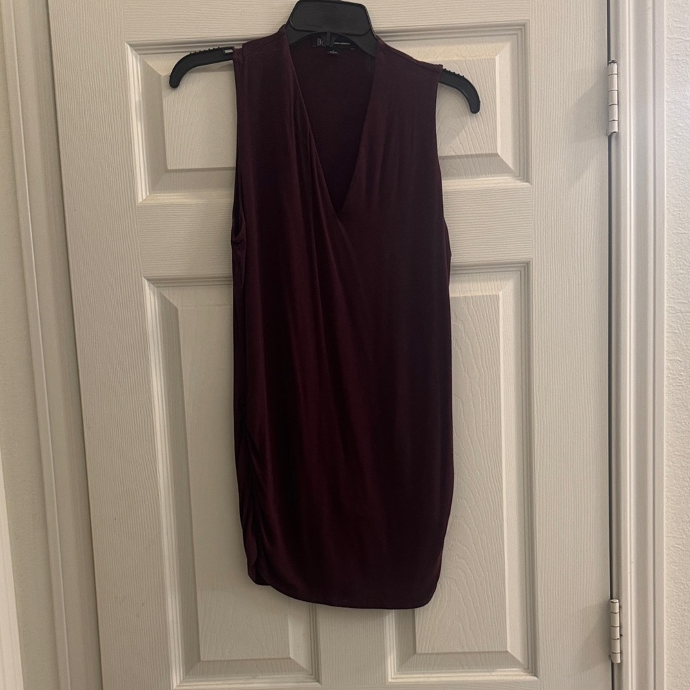INC International Concepts Sleeveless V-Neck Tank Top in Wine